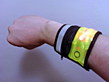 LED Wrist Band: A wearable LED wrist band that glows or blinks red, based on button presses.  A decent stand-in for a wearable computing device,